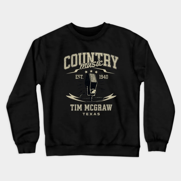 country music microphone singer  v13 Crewneck Sweatshirt by fajarbaru